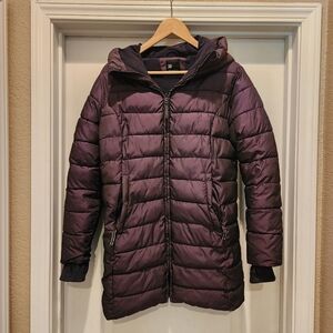 All In Motion Girls Hooded Purple Puffer Jacket Size XL 14/16